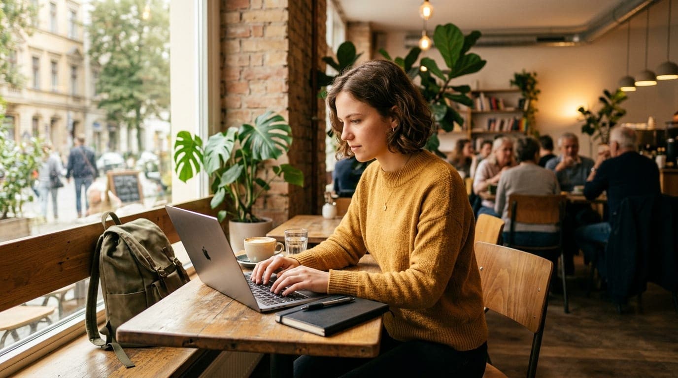 Student arbeitet im Café neben dem Studium als Nebenjob