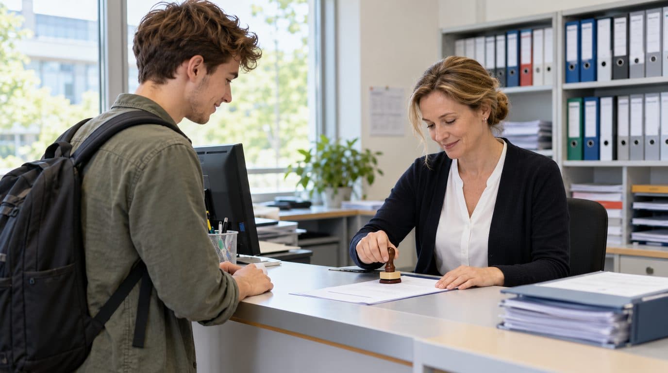Studierende bespricht die Leistungsbescheinigung für BAföG-Formblatt 5